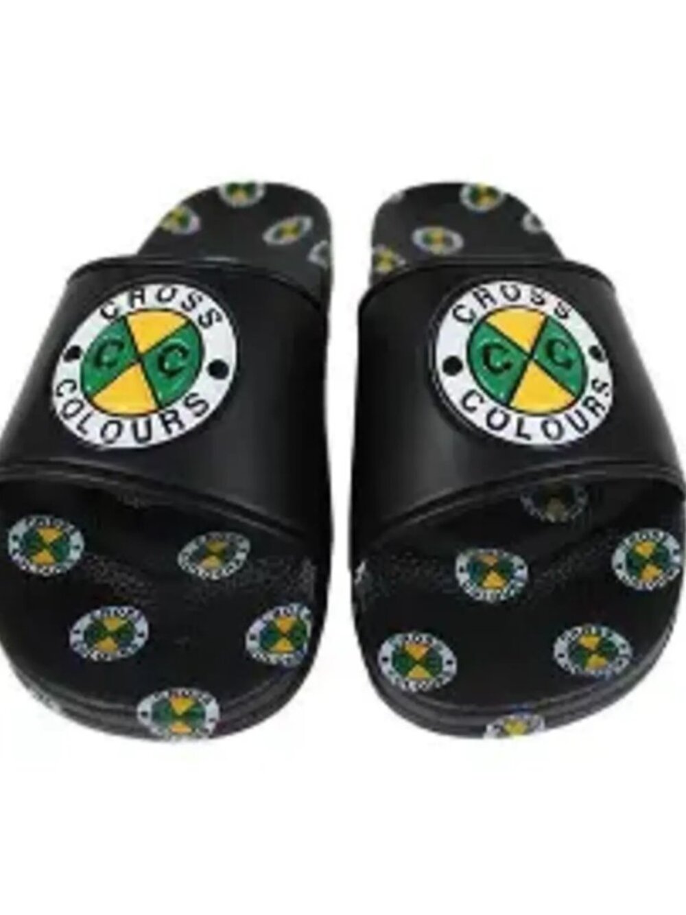 Cross Colours Circle Logo Slides - Black Men's Size 9 New In Box